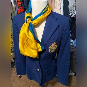 Navy Blue Lauren Ralph Lauren Crested Blazer, size 2